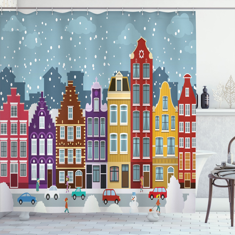 Dutch Town in the Winter Shower Curtain