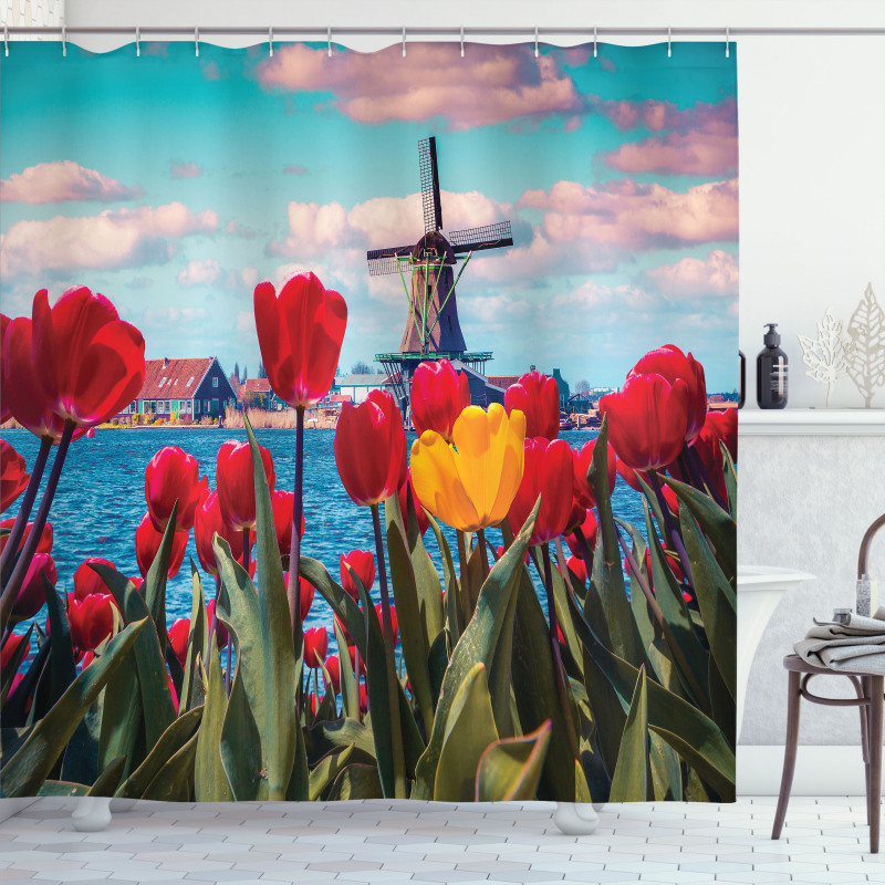 Idyllic Spring Tulips Shower Curtain