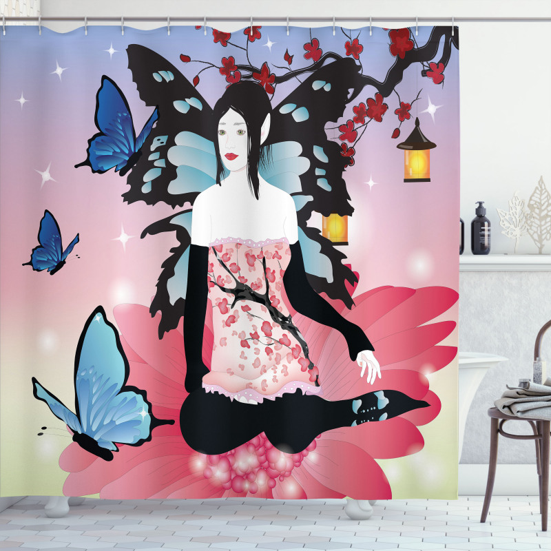 Fairy Girl with Wings Shower Curtain