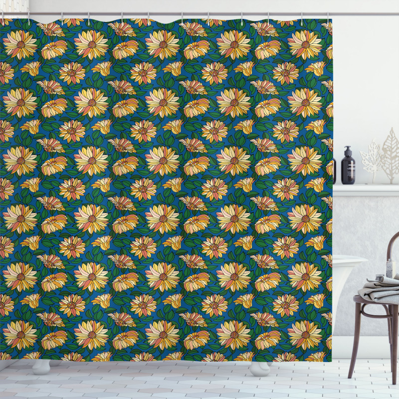Flower Growth Leaves Shower Curtain