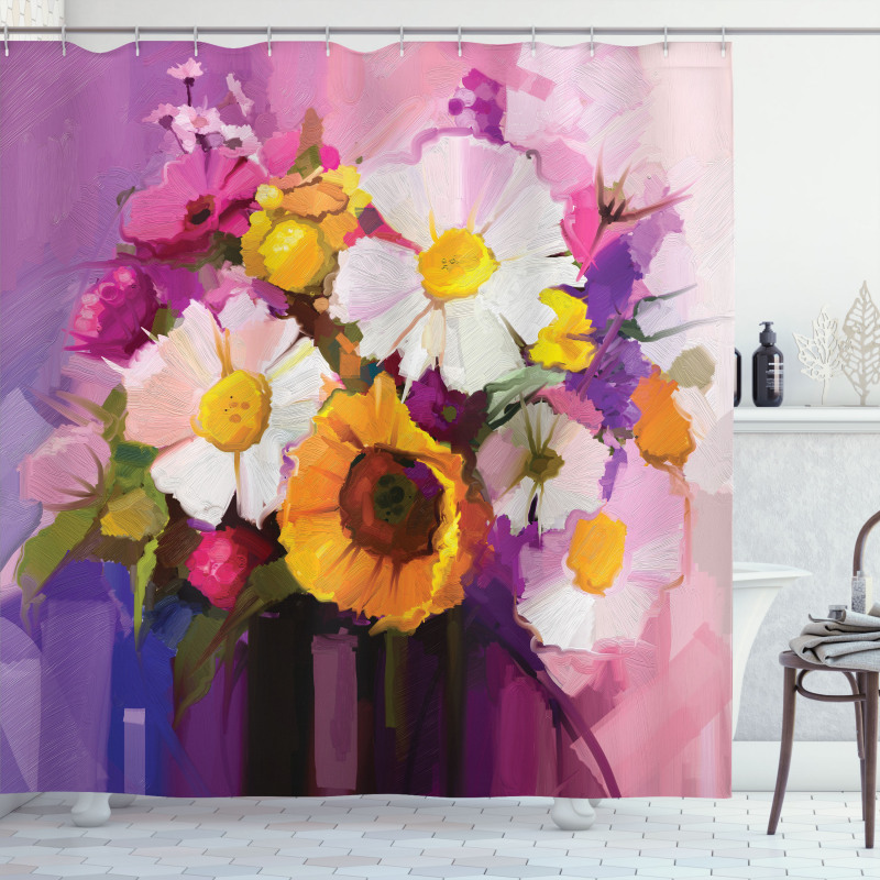 Hand Painted Bouquet Shower Curtain