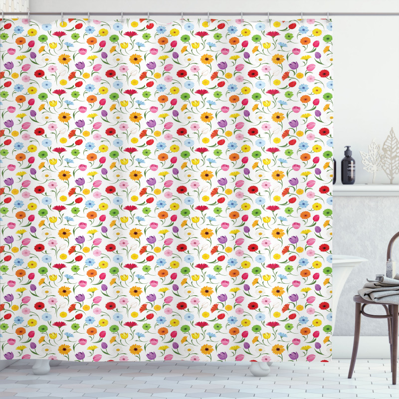 Posy of Spring Flowers Shower Curtain