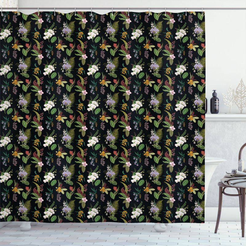 Exotic Composition Botanical Shower Curtain