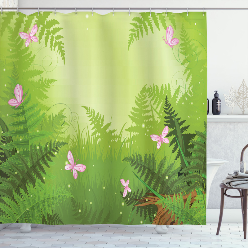 Cartoon Woodland Pattern Shower Curtain