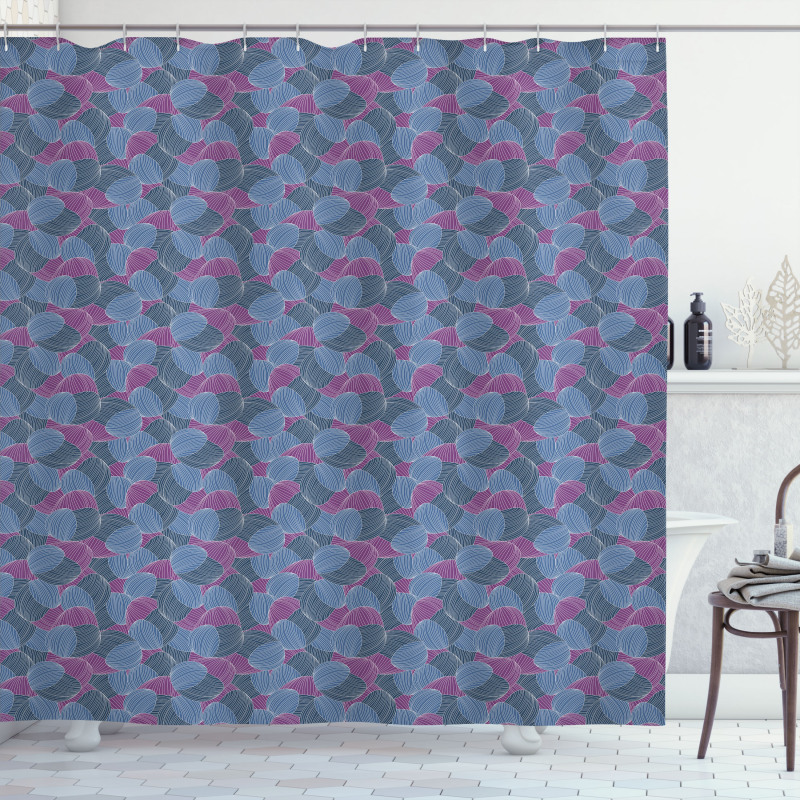 Hand-drawn Retro Waves Shower Curtain