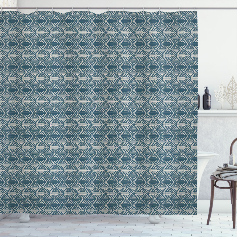 Arrow Motifs with Lines Shower Curtain