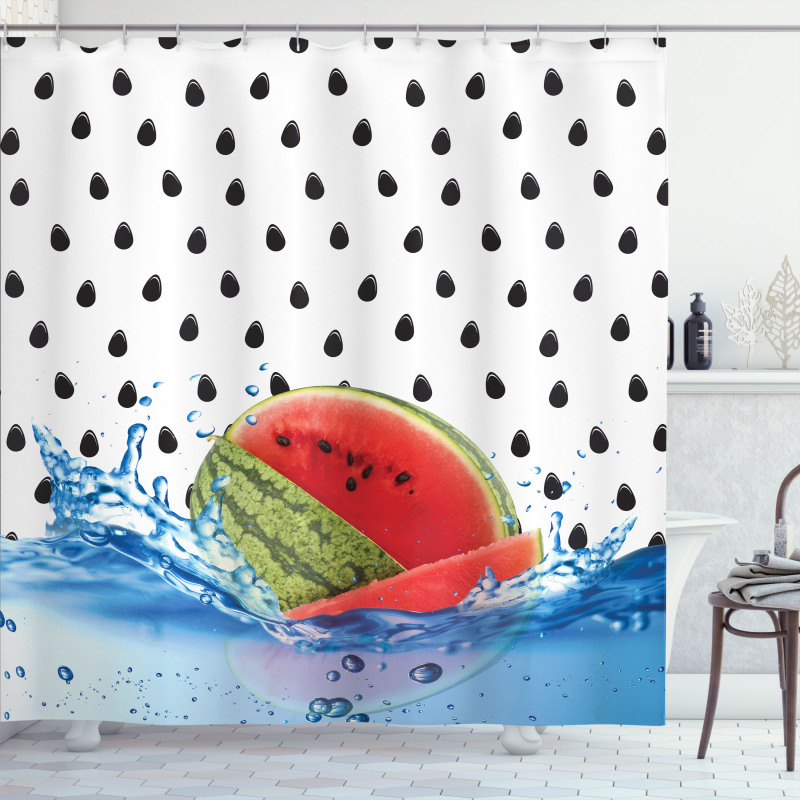 Fruit Seeds on Water Shower Curtain