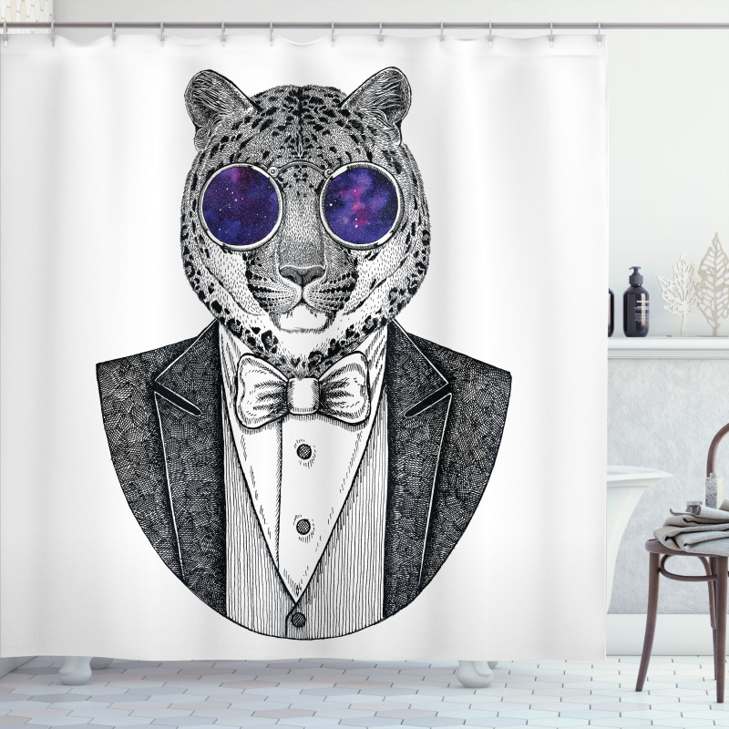 Hipster Animal in a Suit Shower Curtain