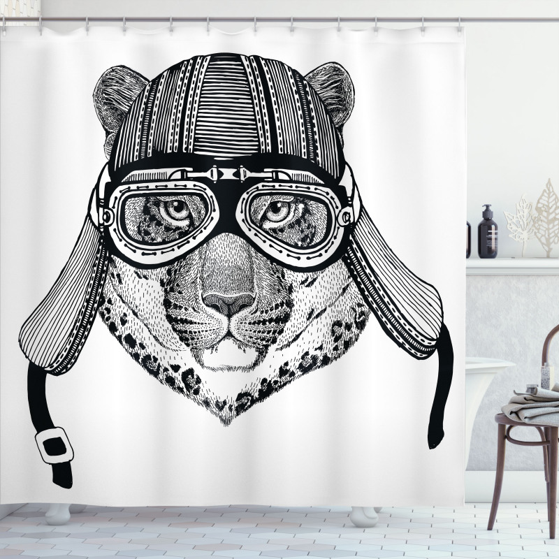 Hipster Cat Modern Design Shower Curtain