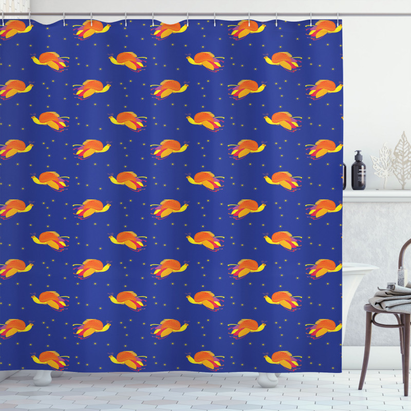 Birds in Starry Night Sky Shower Curtain