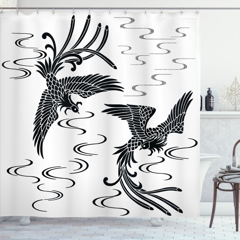 Egyptian Oriental Birds Shower Curtain