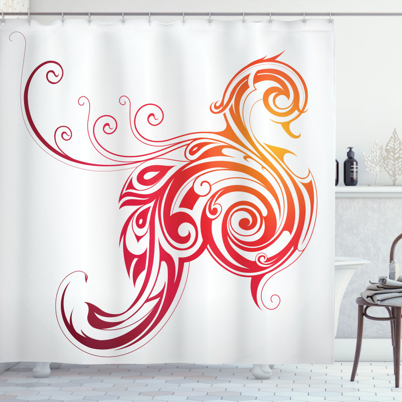 Bird Swirly Wings Shower Curtain