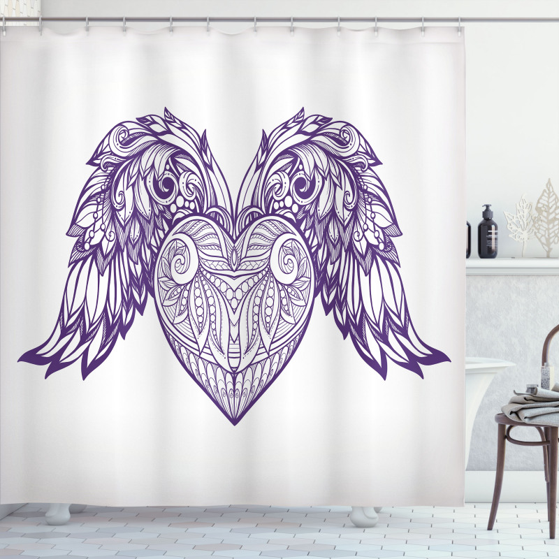 Heart Botany Ornate Shower Curtain