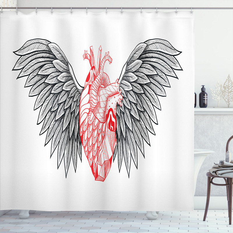 Realist Human Heart Shower Curtain