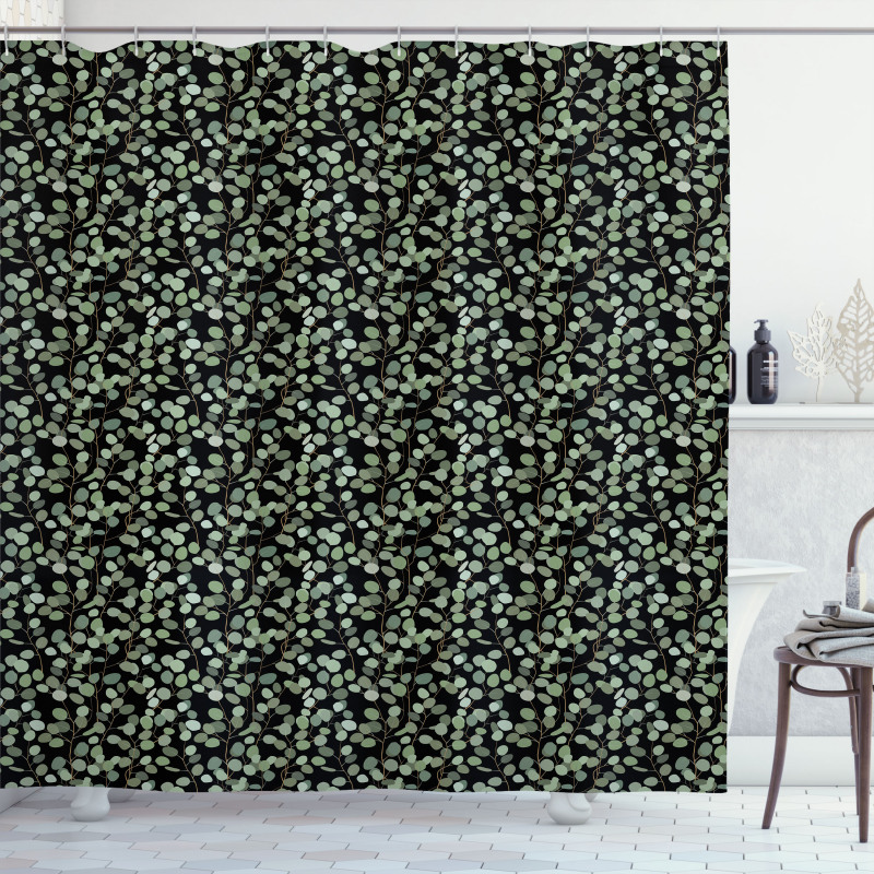 Exotic Foliage Hand Drawn Shower Curtain