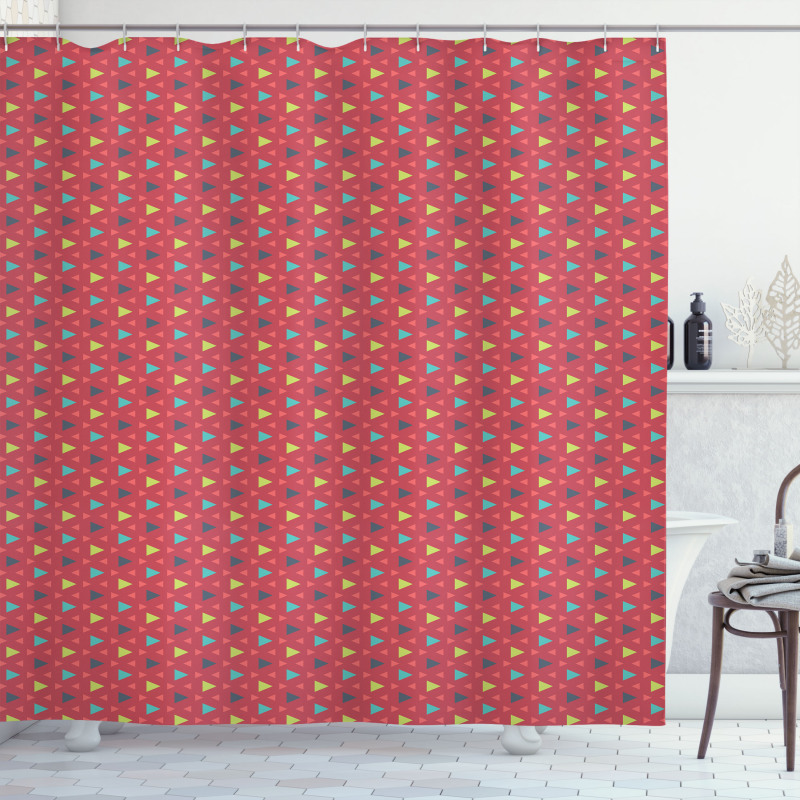 Geometric Triangle Pattern Shower Curtain