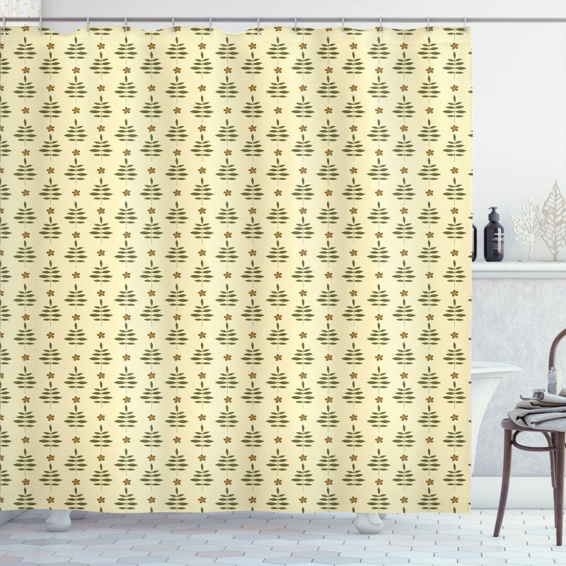 Foliage Leaves with Blossoms Shower Curtain