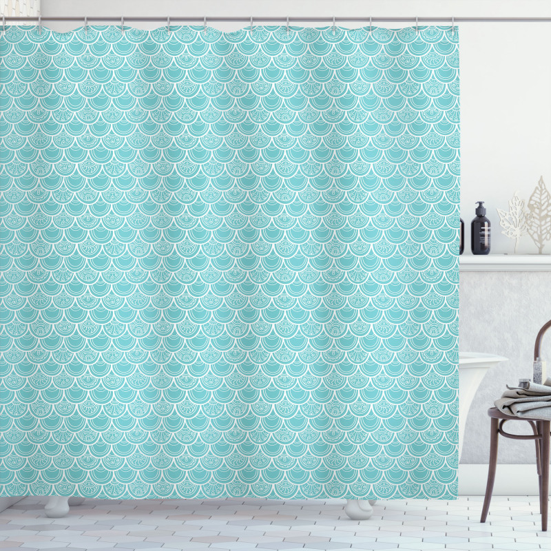 Swirls Curls Pattern Shower Curtain