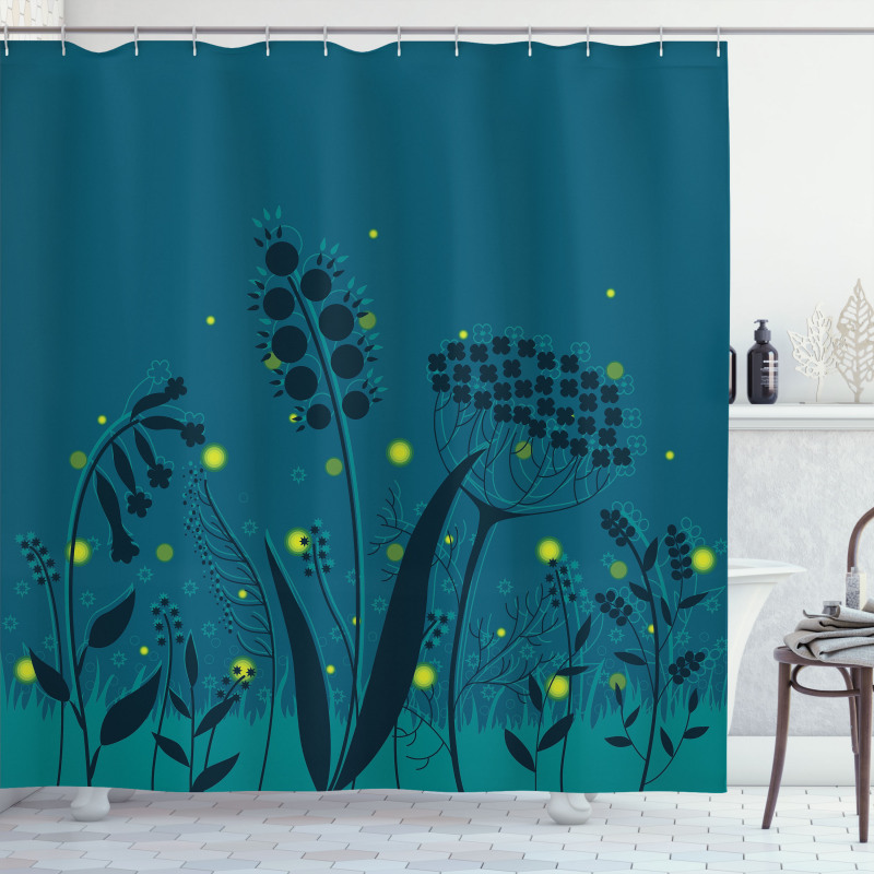 Branches Botanical Leaves Shower Curtain