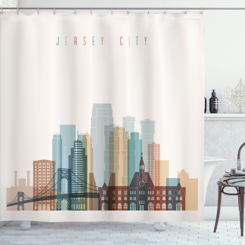 Buildings Bridge Urban Shower Curtain