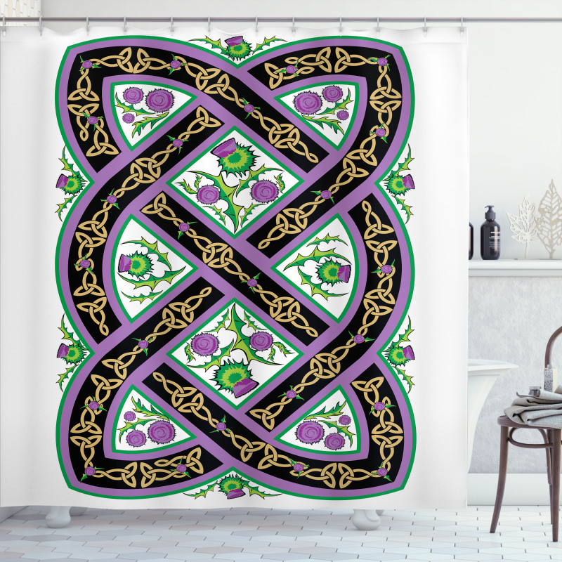 Celtic Ornamental Motif Shower Curtain