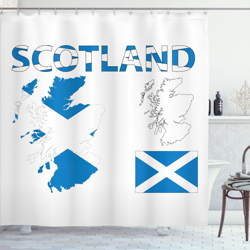 Country Map and the Flag Shower Curtain