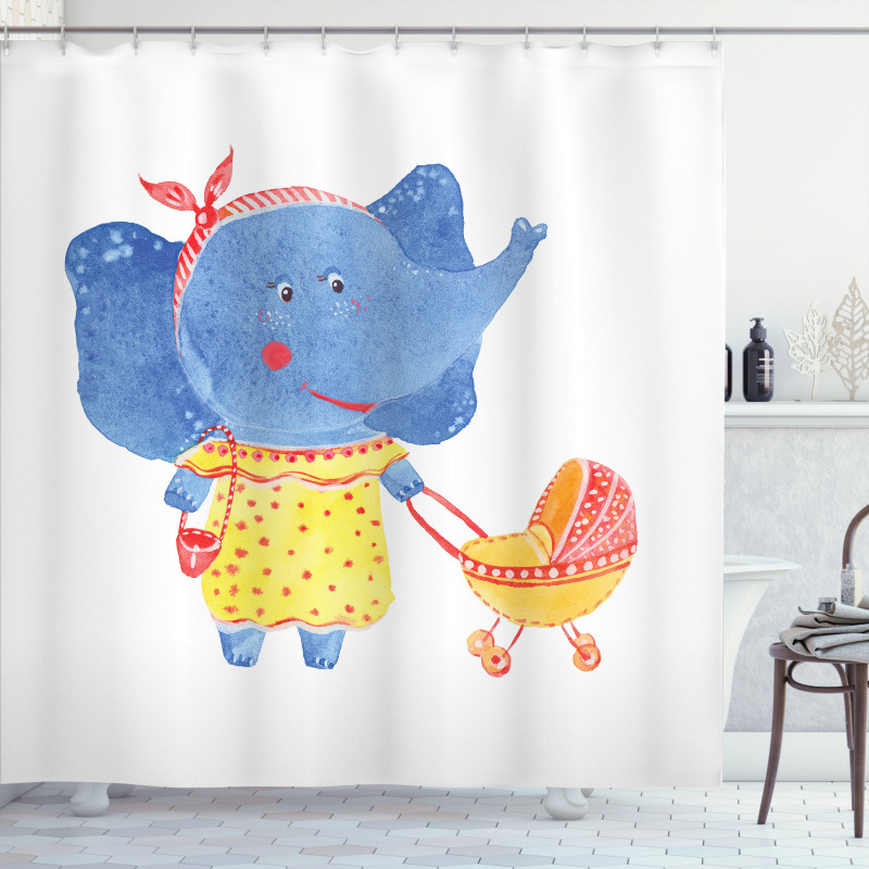 Mother and Baby Shower Curtain