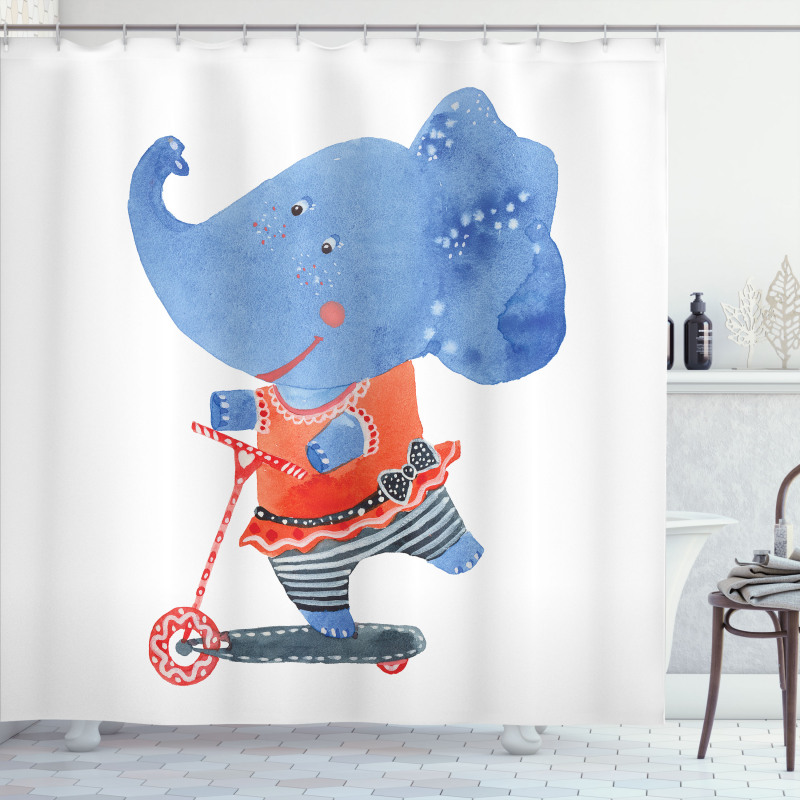 Animal Scooter Shower Curtain