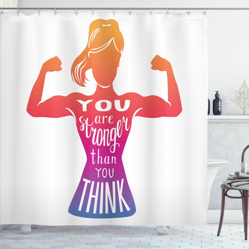 Fitness Strong Woman Shower Curtain