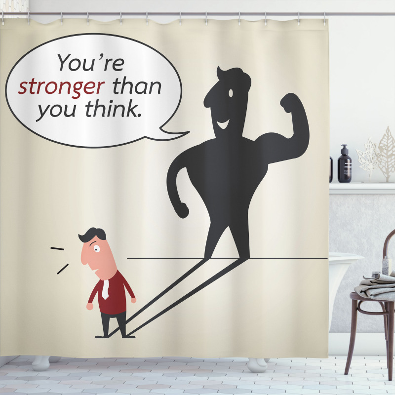 Shadow of a Man Comic Style Shower Curtain