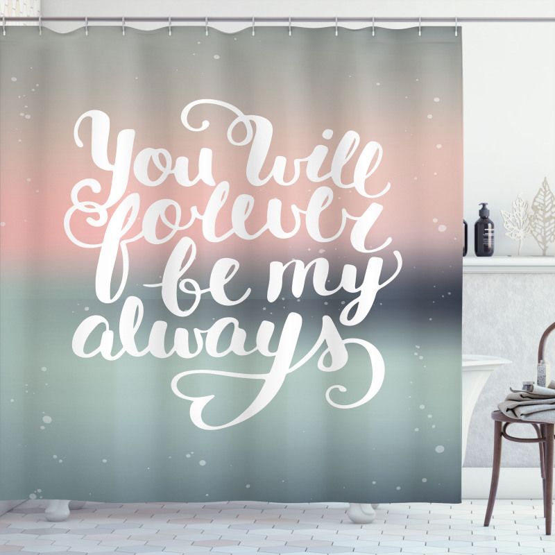 Pastel Tones Romantic Words Shower Curtain