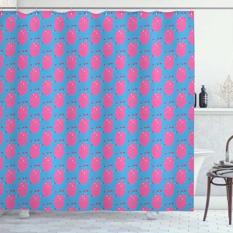 Human Heart Love Pattern Shower Curtain