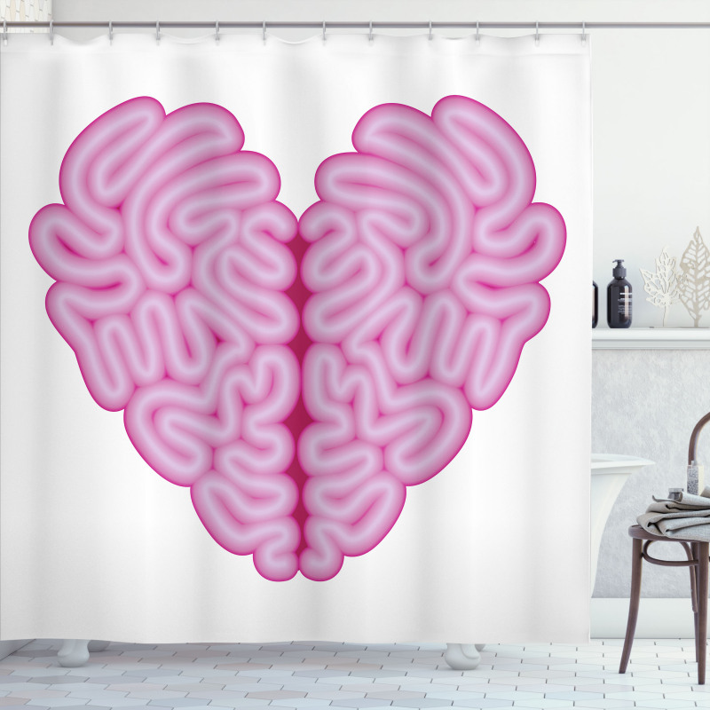 Brain Look Simple Heart Shower Curtain