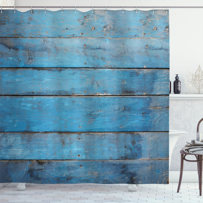 Watercolor Wooden Planks Shower Curtain