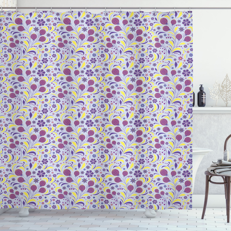 Abstract Spring Botany Art Shower Curtain