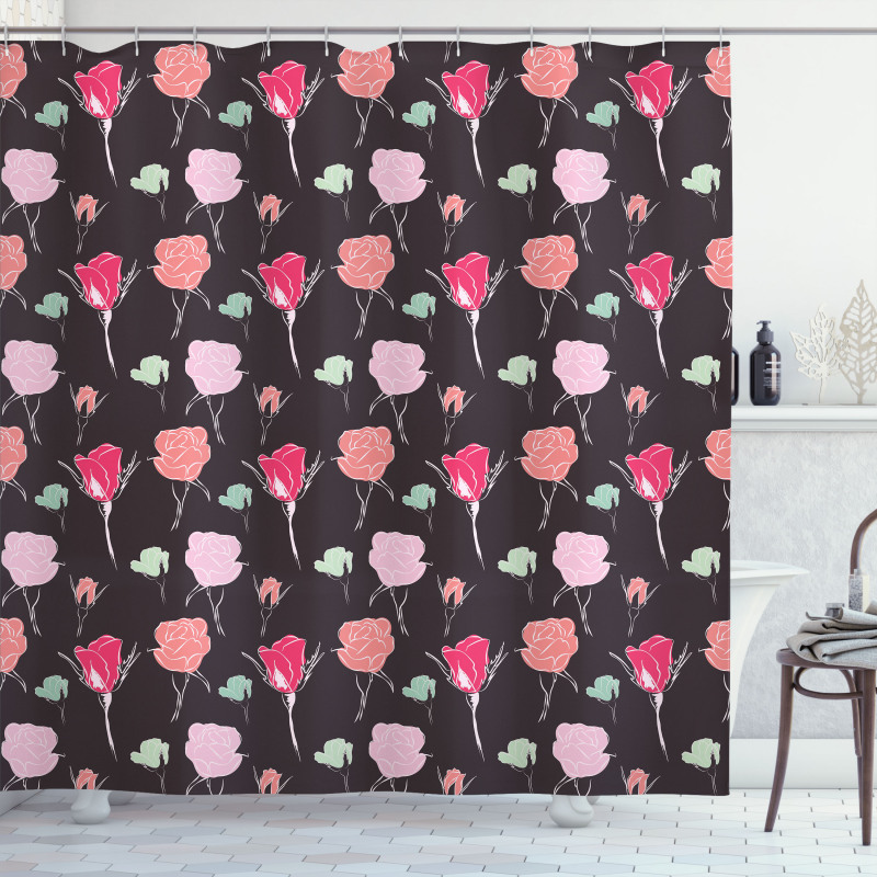 Romantic Valentine's Rose Shower Curtain