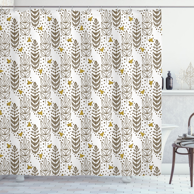 Triangle Branch and Spots Shower Curtain