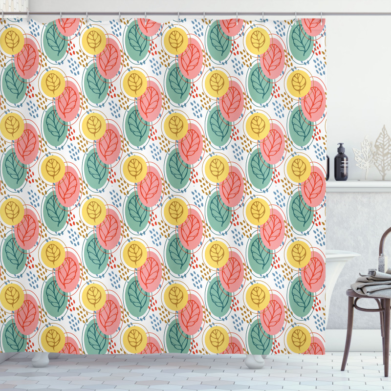 Pastel Botany on Spots Shower Curtain