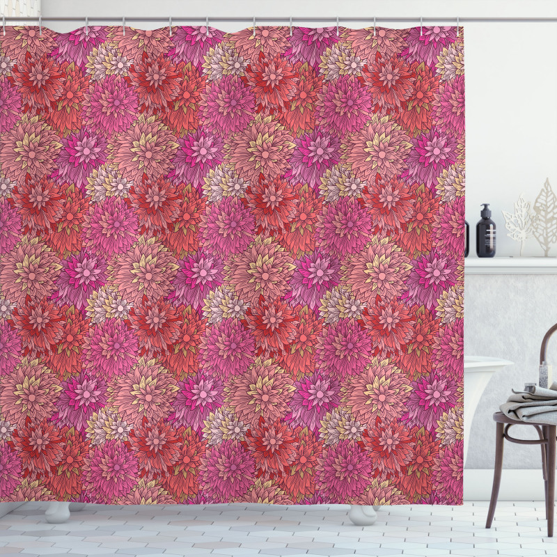 Feminine Blooming Petals Shower Curtain