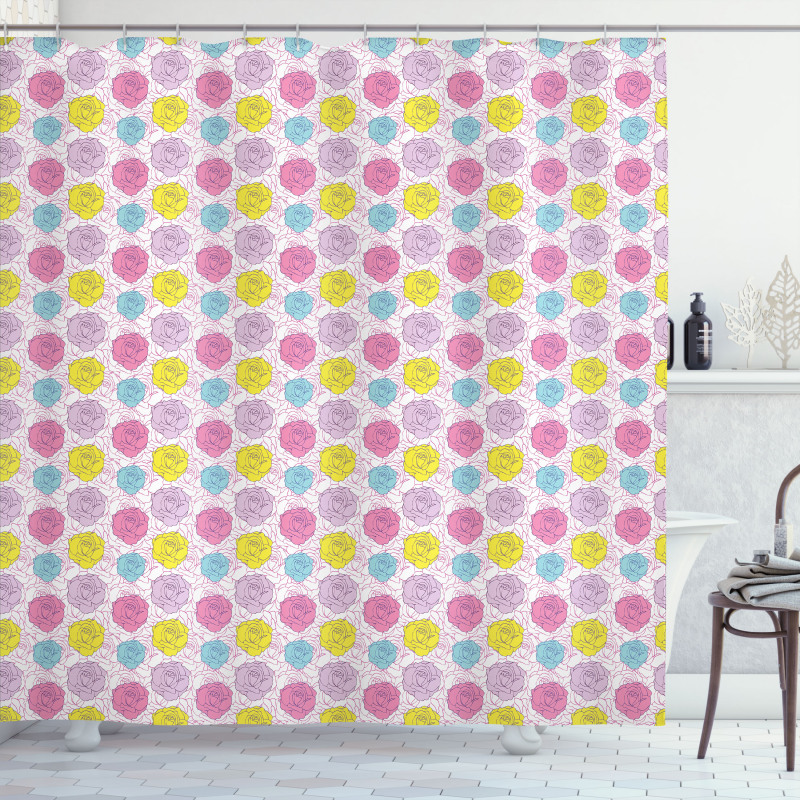 Vivid Symetric Petals Shower Curtain