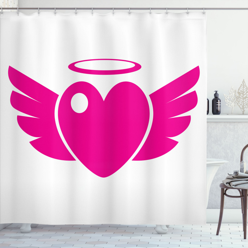 Heart with Wings Eros Romantic Shower Curtain