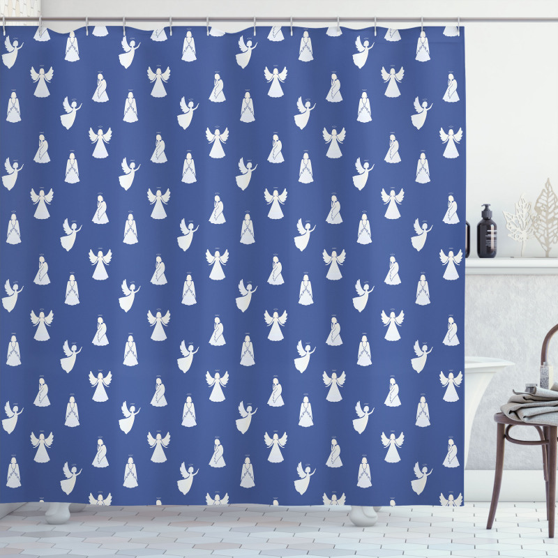 Tender Christmas Angelic Art Shower Curtain