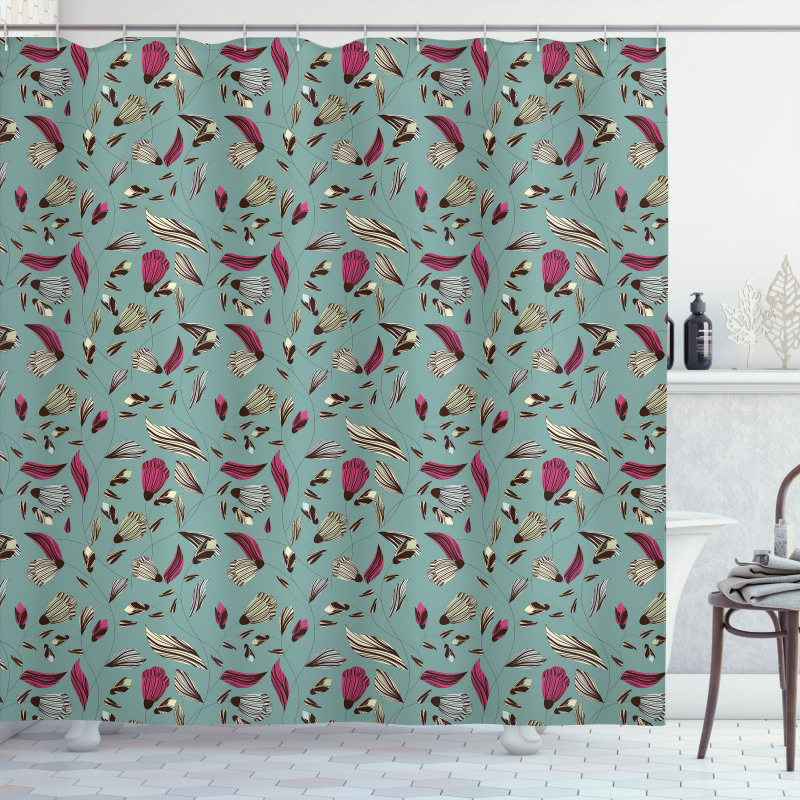 Vintage Classic Flora Leaves Shower Curtain