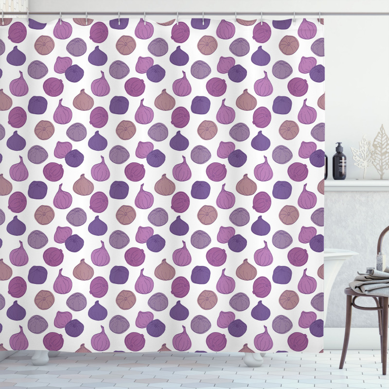 Purple Tones Figs Fruit Art Shower Curtain