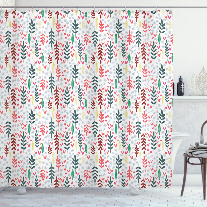 Colorful Hand Drawn Nature Shower Curtain