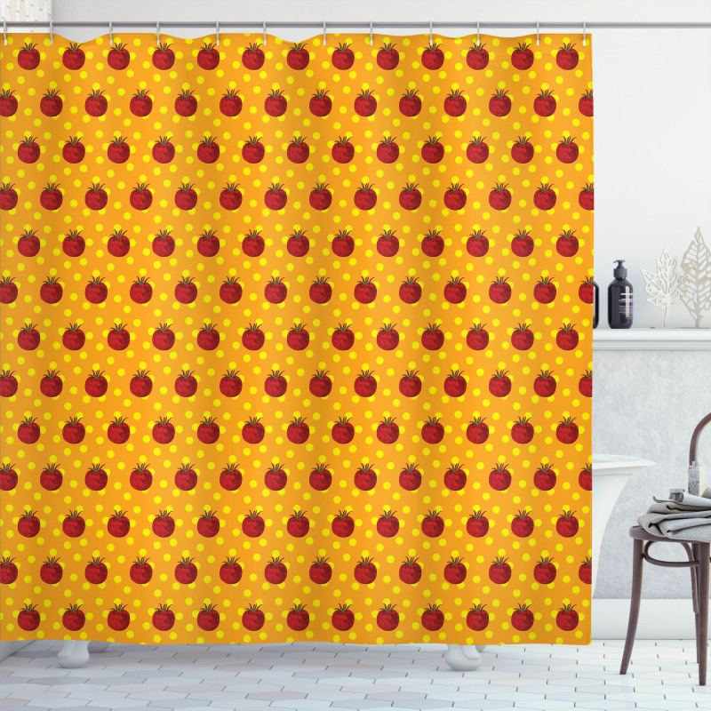 Fresh Tomatoes Pattern Shower Curtain