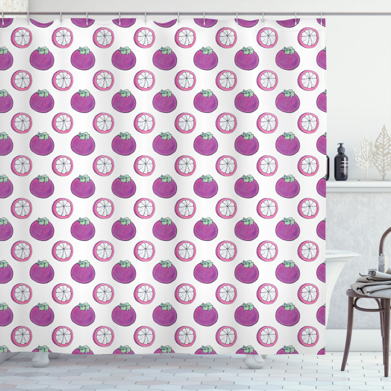 Exotic Mangosteen Pattern Shower Curtain