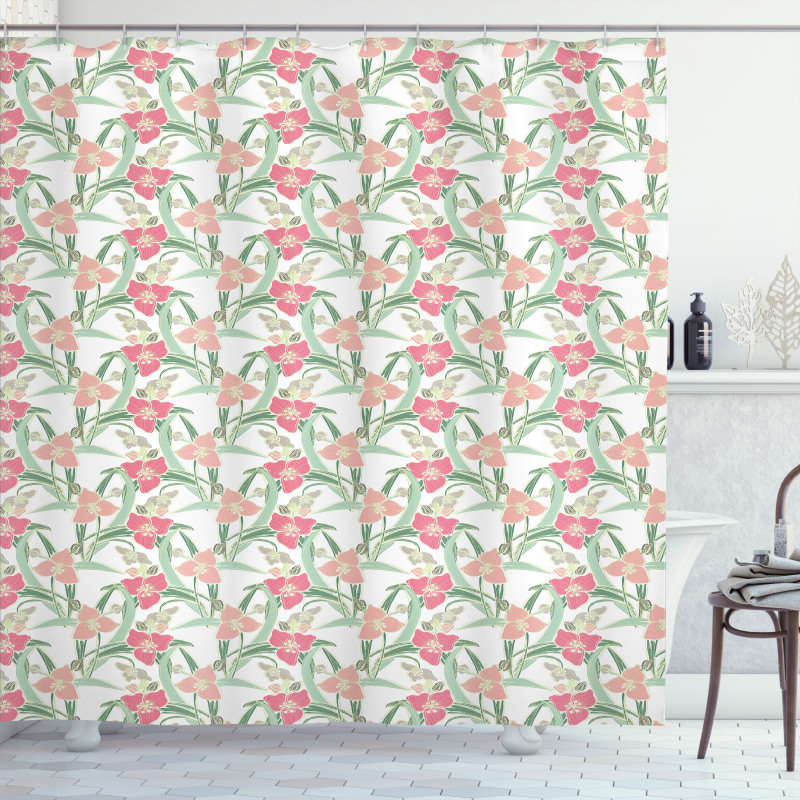 Hand Drawn Ornamental Blossom Shower Curtain