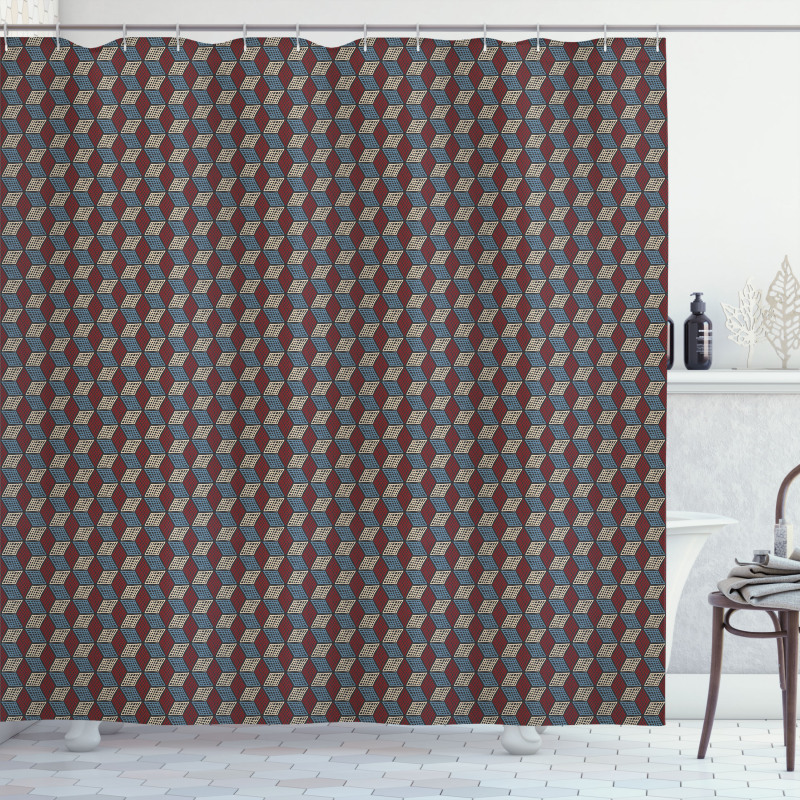 Checkered Boards Cubic Shower Curtain