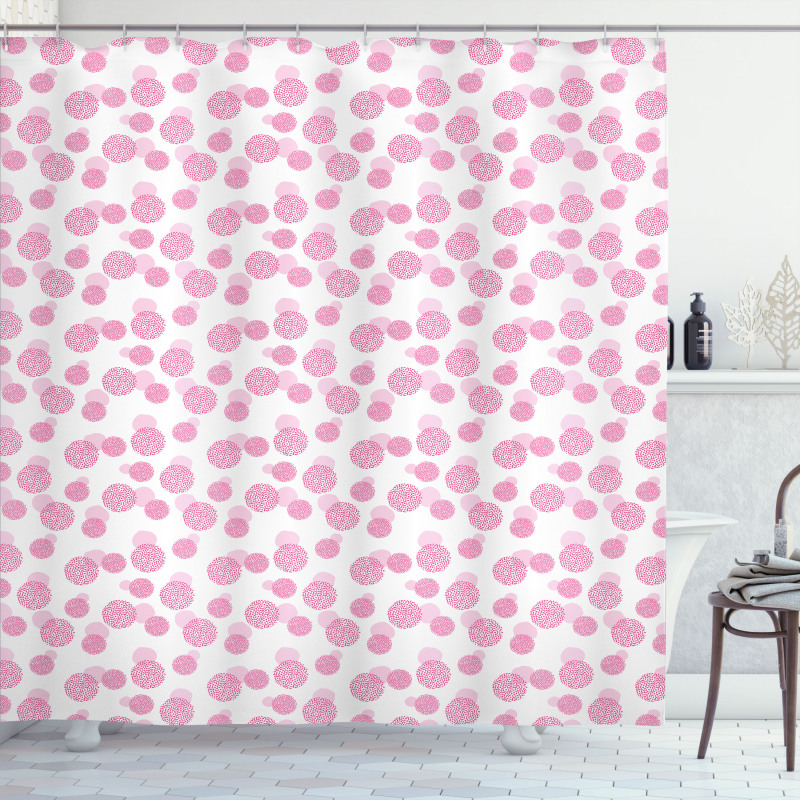 Dots Circular Shapes Shower Curtain